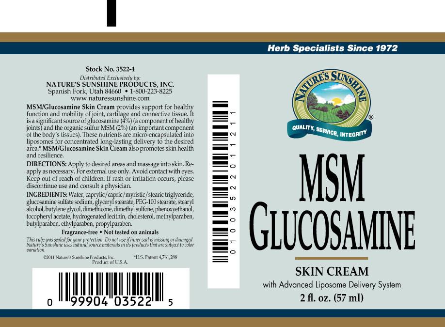 Nature's Sunshine MSM/Glucosamine Cream (2 oz. tube) - Nature's Best Health Store
