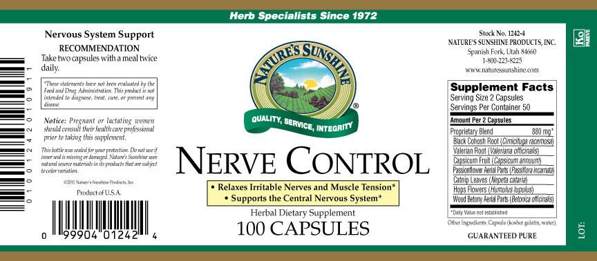 Nature's Sunshine Nerve Control (100 caps) - Nature's Best Health Store