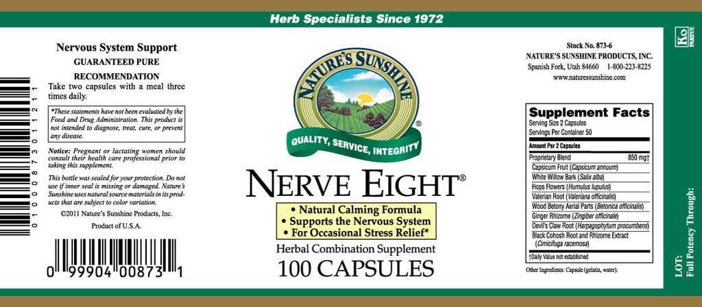 Nature's Sunshine Nerve Eight® (100 caps) - Nature's Best Health Store