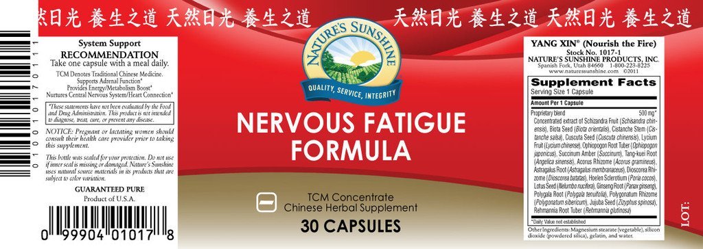 Nature's Sunshine Nervous Fatigue TCM Conc. (30 caps) - Nature's Best Health Store