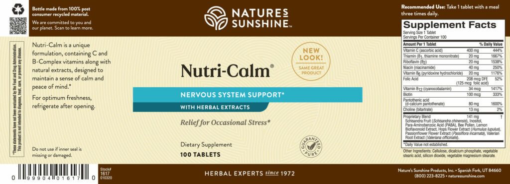 Nature's Sunshine Nutri-Calm (100 tabs) - Nature's Best Health Store