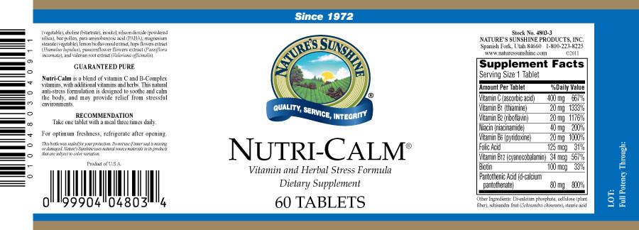 Nature's Sunshine Nutri-Calm® (60 tabs) - Nature's Best Health Store