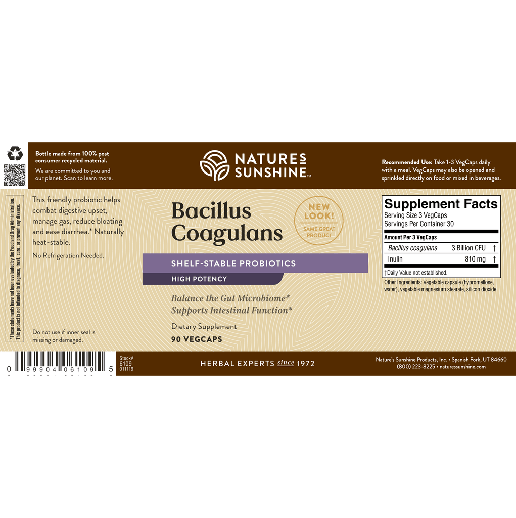 Nature's Sunshine NutriBiome Bacillus Coagulans (90 caps) - Nature's Best Health Store