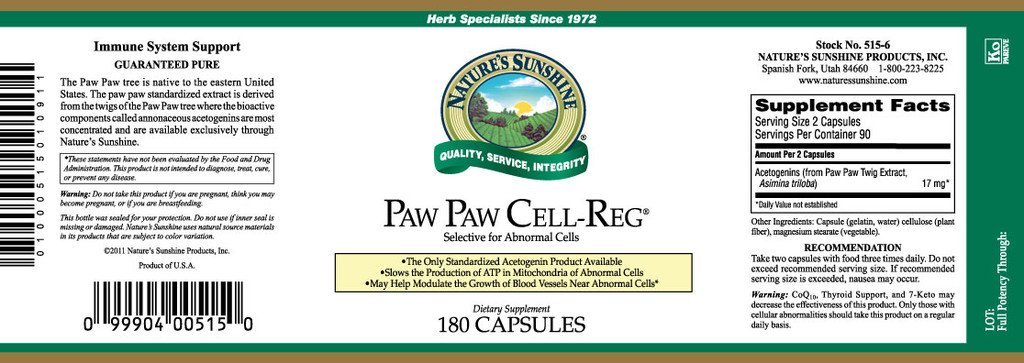 Nature's Sunshine Paw Paw Cell-Reg™ (180 caps) - Nature's Best Health Store