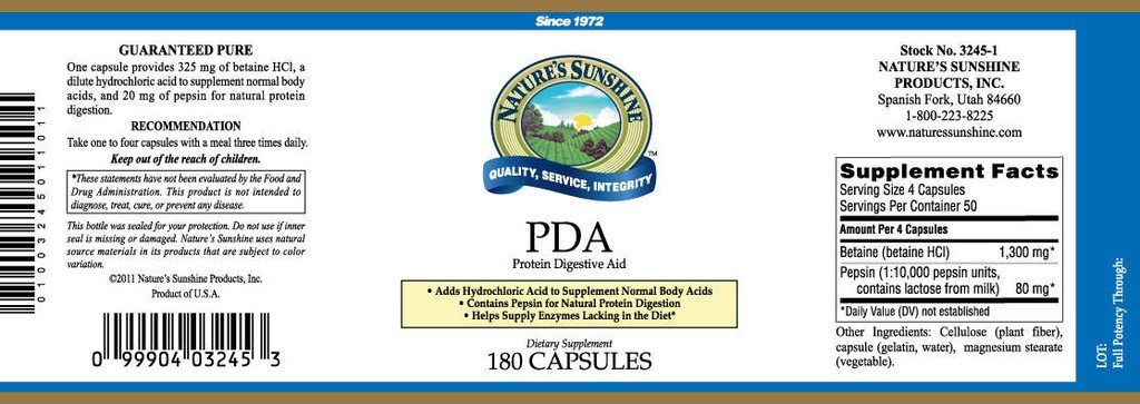 Nature's Sunshine PDA Combination (180 caps) NEW SIZE! - Nature's Best Health Store