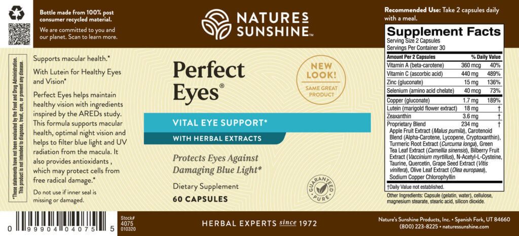 Nature's Sunshine Perfect Eyes® (60 caps) - Nature's Best Health Store