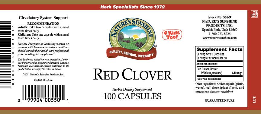 Nature's Sunshine Red Clover (100 caps) - Nature's Best Health Store