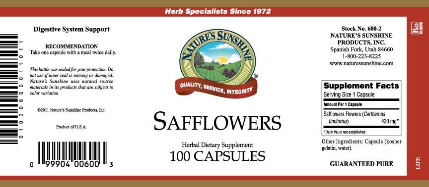 Nature's Sunshine Safflowers (100 caps) - Nature's Best Health Store