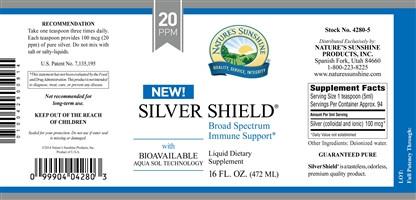 Nature's Sunshine Silver Shield w/Aqua Sol (20 ppm) (16 fl. oz.) - Nature's Best Health Store