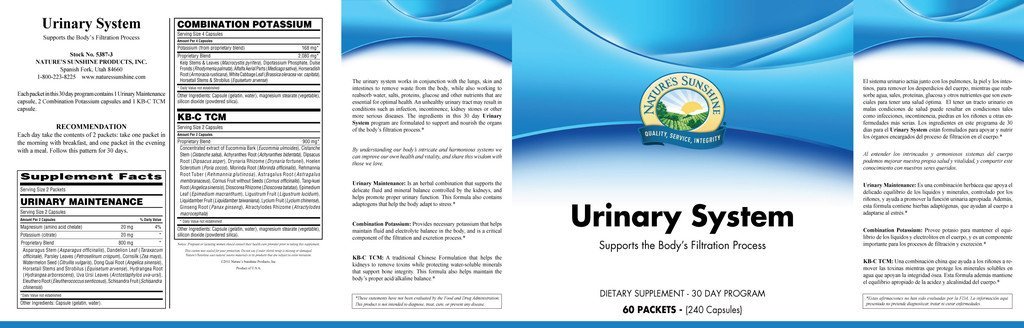 Nature's Sunshine Urinary System Pack (30 day) - Nature's Best Health Store