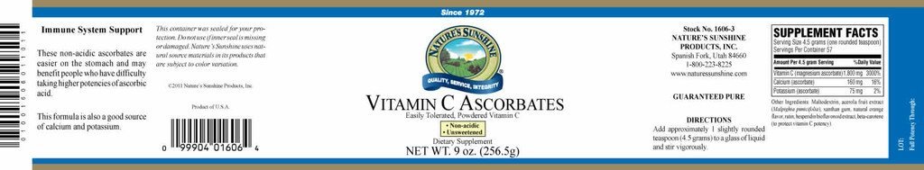 Nature's Sunshine Vitamin C Ascorbates (9 oz.) - Nature's Best Health Store