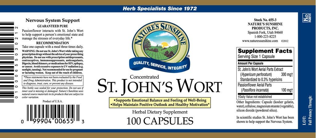 St. John's Wort Conc. (100 caps) - Nature's Best Health Store