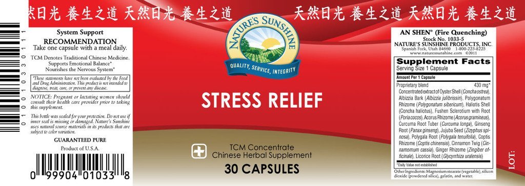 Stress Relief TCM Conc. (30 caps) - Nature's Best Health Store