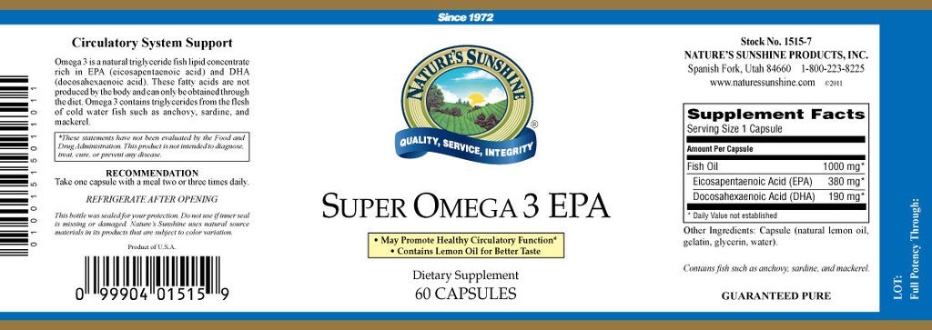 Super Omega-3 EPA (60 softgel caps) - Nature's Best Health Store