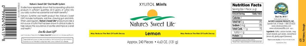 Xylitol Mints (Lemon) (240) - Nature's Best Health Store