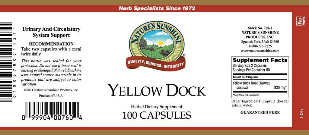 Yellow Dock (100 caps) - Nature's Best Health Store